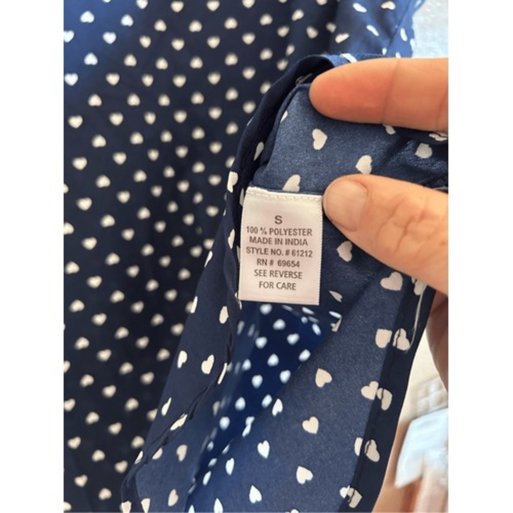 Charming Charlie‎ Women's Blue Sleeveless Heart Print Tank Top - Picture 4 of 5